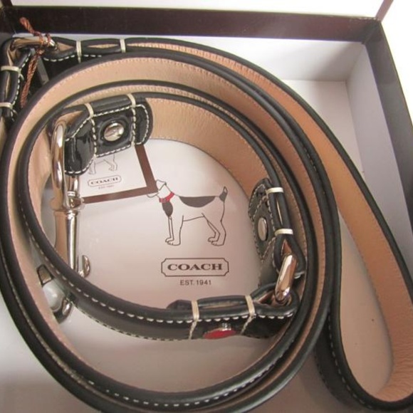 Rare Coach Dog Leash Patent Leather Grommets NWT - Picture 2 of 7